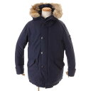 【ストーンアイランド】STONE ISLAND　メンズ ファー付き MICRO REPS DOWN ダウン コート ネイビー L 【中古】【鑑定済・正規品保証】163073