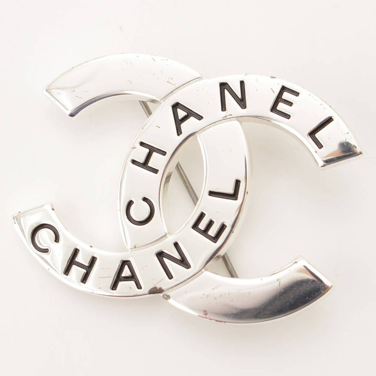 【シャネル】Chanel　98P ココマーク CCロゴ ヴィンテージ ブローチ シルバー 【中古】【鑑定済・正規品保証】163333のサムネイル
