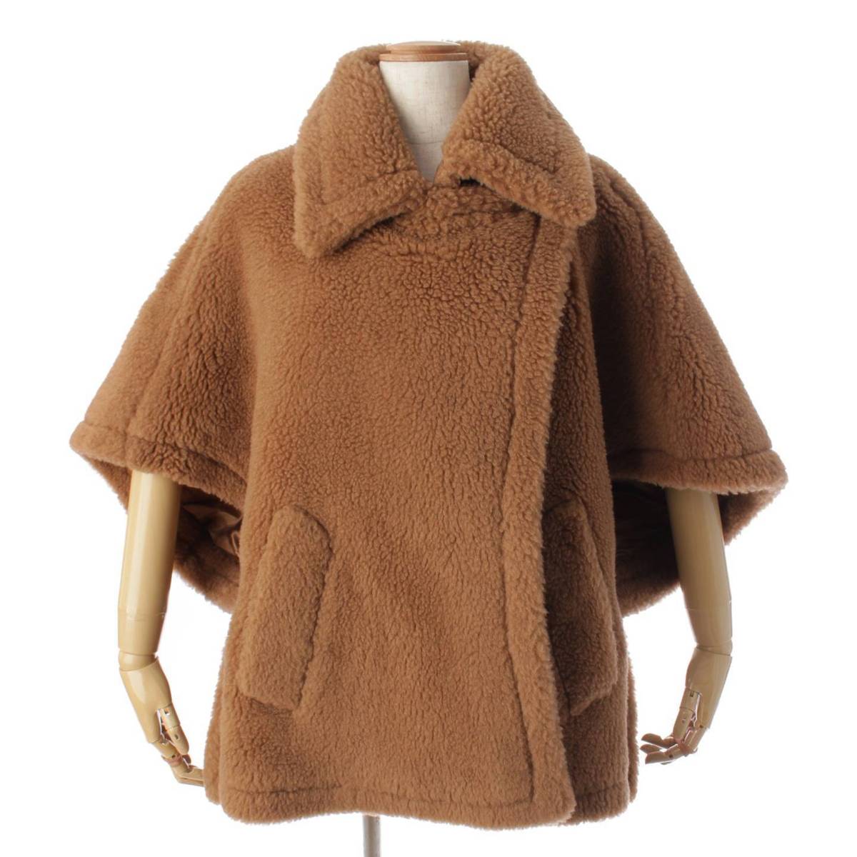 【マックスマーラ】Max mara　TEDDY テディベア キャメル×シルク ケープコート ポンチョ 47360723 キャメル 【中古】【鑑定済・正規品保証】173511のサムネイル