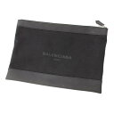 【バレンシアガ】Balenciaga メンズ ネイビークリップM キャンバス×レザー クラッチバッグ 373834 ブラック 【中古】【鑑定済 正規品保証】180286