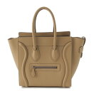 【セリーヌ】Celine ラゲージ マイクロショッパー ドラムドカーフ ハンドバッグ 167793DRU.03UN デュンヌ 【中古】【鑑定済 正規品保証】183711