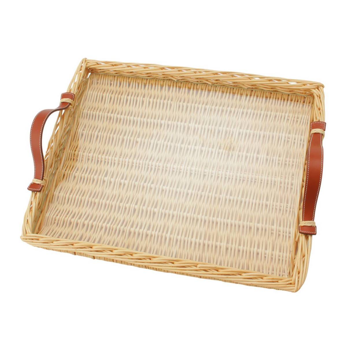 【エルメス】Hermes　ピクニックトレー かごトレー ナチュラル×ブラウン 【中古】【鑑定済・正規品保証】182838のサムネイル