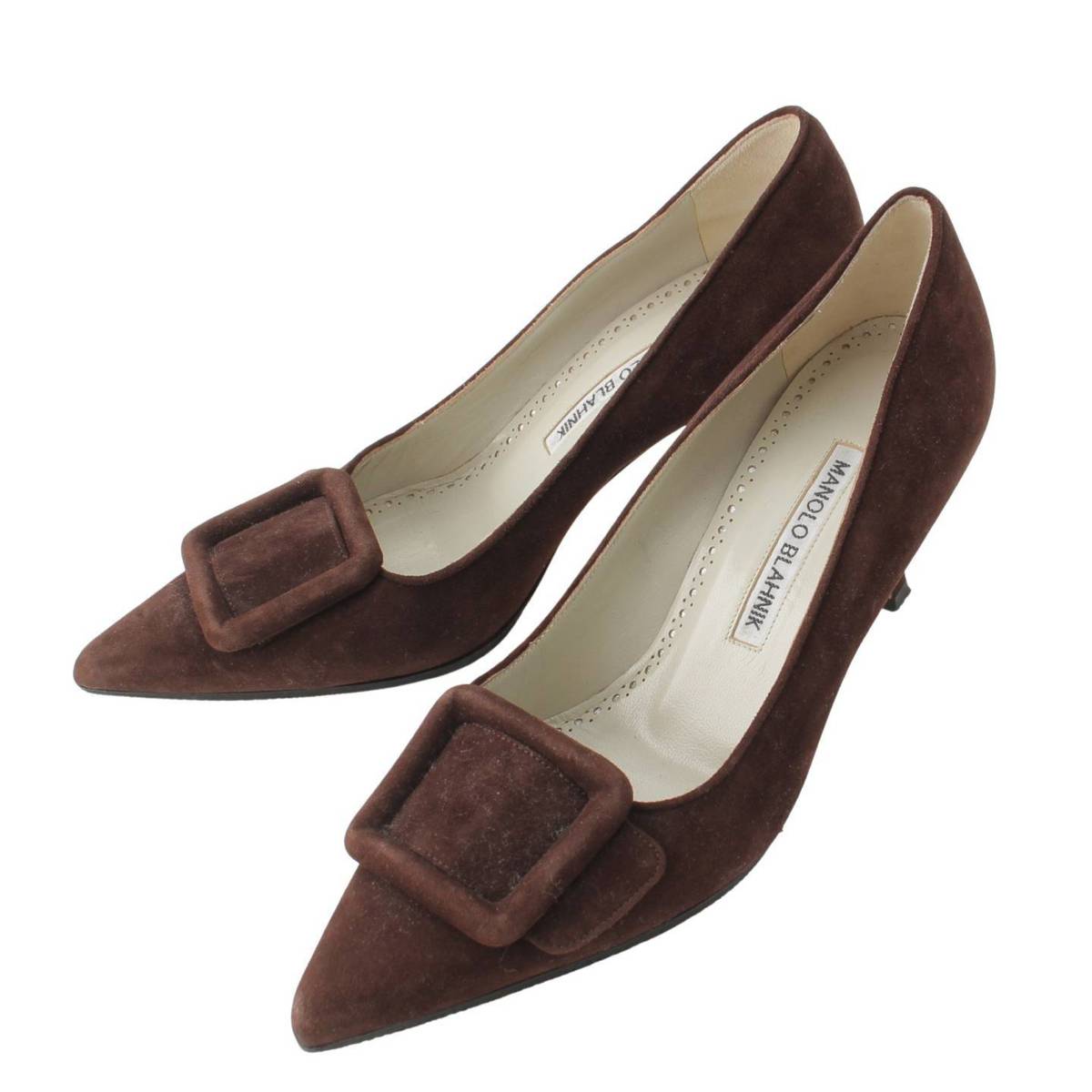 【マノロブラニク】Manolo Blahnik　Maysale メイセール スエード ヒール パンプス ブラウン 36 【中古】【鑑定済・正規品保証】185963のサムネイル