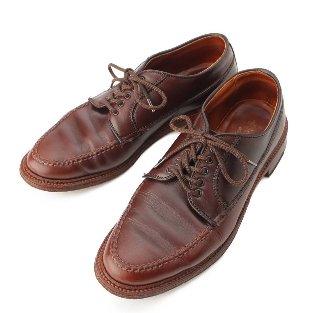 【オールデン】Alden　メンズ クロムエクセルレザー レンジャーモック ドレスシューズ ダークブラウン 7 1/2 【中古】【鑑定済・正規品保証】187892