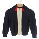 【モンクレール】Moncler　キッズ MAGLIA TRICOT CARDIGAN ジップ ニット セーター ネイビー 6anni 116cm 【中古】【鑑定済・正規品保証】188928