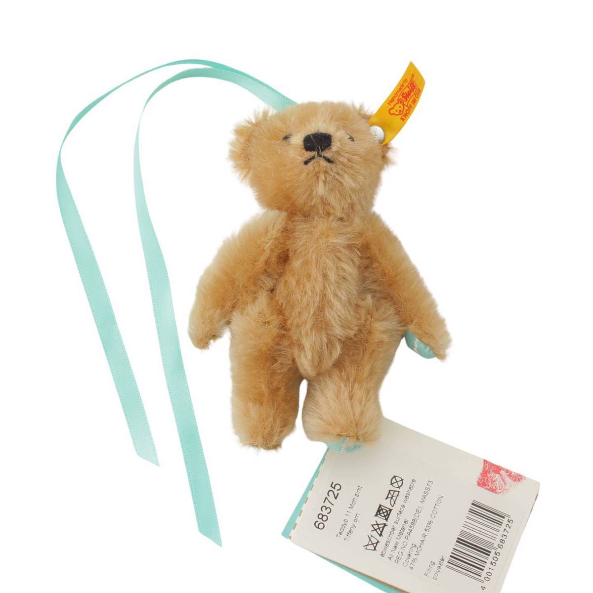 【ティファニー】Tiffany　シュタイフ コラボ オーナメント モヘア ミニ テディベア 683725 ブラウン 【中古】【鑑定済・正規品保証】188149のサムネイル