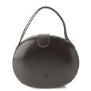 【ロエベ】Loewe　ヴィンテージ アナグラム ラウンド レザー ハンドバッグ ダークブラウン 【中古】【鑑定済・正規品保証】189125