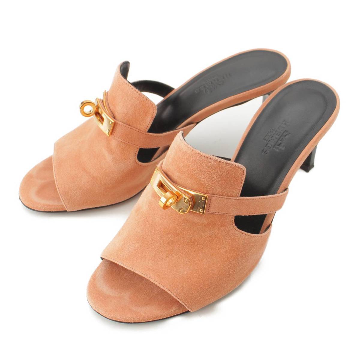 【エルメス】Hermes　キュート シェーヴル・ヴェロア ケリー スエード サンダル HC212105Z 21 03 ピンク 36 【中古】【鑑定済・正規品保証】192190のサムネイル