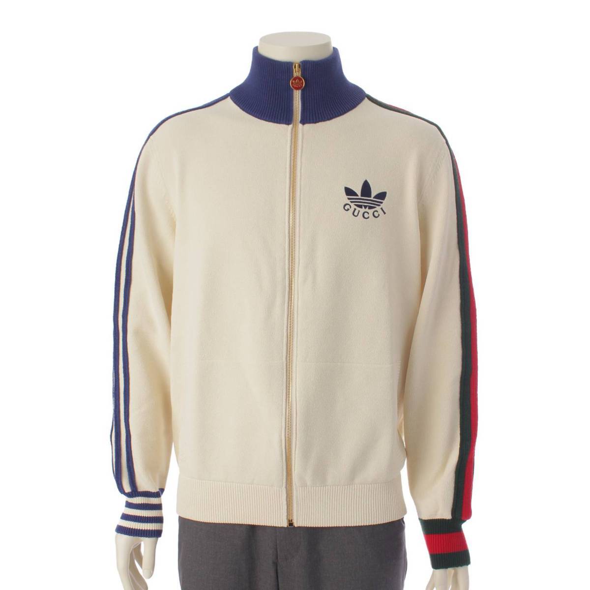 【グッチ】Gucci　22AW アディダスコラボ メンズ ヴィスコース トラックジャケット 700476 アイボリーM 【中古】【鑑定済・正規品保証】193865のサムネイル