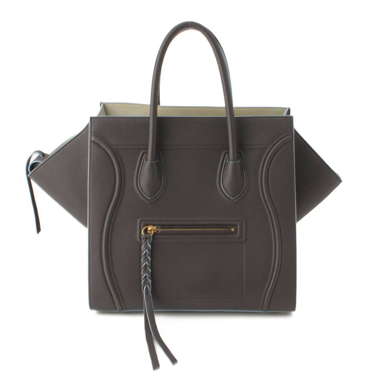 【セリーヌ】Celine　ラゲージ ファントム レザー ハンドバッグ ダークグレー 【中古】【鑑定済・正規品保証】194404のサムネイル