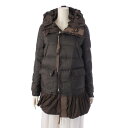 【モンクレール】Moncler SERINA セリナ リバーシブル フリル フード ダウンコート カーキ 00 【中古】【鑑定済 正規品保証】195669