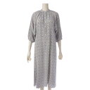 【セリーヌ】Celine　FOLK DRESS IN PRINTED SILK CREPON 花柄 シルク ワンピース 2R091757L ブルー 36 【中古】【鑑定済・正規品保証】198788