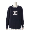 【シャネル】Chanel　21P ココマーク カシミヤ プルオーバーニット セーター P70495 ネイビー 42 未使用【中古】【鑑定済・正規品保証】199076