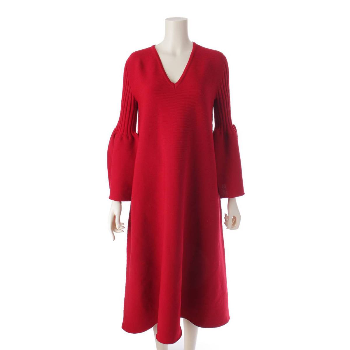 【ソノタ】　CFCL シーエフシーエル POTTERY KAFTAN 3-2 Vネック ワンピース ドレス レッド 1 【中古】【鑑定済・正規品保証】200106のサムネイル