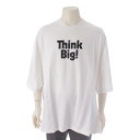 【バレンシアガ】Balenciaga　メンズ Think Big プリント オーバーサイズ コットン Tシャツ カットソー ホワイト XS 【中古】【鑑定済・正規品保証】199635