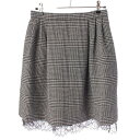 【クリスチャンディオール】Christian Dior 23SS Prince of Wales ウール グレンチェック ミニスカート ホワイト×ブラック 36 【中古】【鑑定済・正規品保証】200359(4)