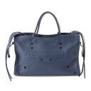 【バレンシアガ】Balenciaga　ブラックアウト シティ レザー 2WAY ハンド ショルダーバッグ 443516 ブルー 【中古】【鑑定済・正規品保証】200048