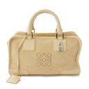 【ロエベ】Loewe　アマソナ28 スエード ハンドバッグ 311.79.001 ベージュ 【中古】【鑑定済・正規品保証】198721