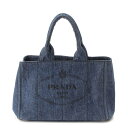 【プラダ】Prada　カナパ デニム トートバッグ ハンドバッグ B1877B インディゴブルー 【中古】【鑑定済・正規品保証】191446