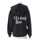 【セリーヌ】Celine　19SS コットン バックロゴ フーディ パーカー 2Y0057981 ブラック XS 【中古】【鑑定済・正規品保証】200333