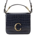 【クロエ】Chloe　C クロコ型押し レザー 2WAYハンドバッグ ショルダーバッグ CHC19WS199 ネイビー 【中古】【鑑定済・正規品保証】200549