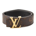 【ルイヴィトン】Louis Vuitton　メンズ シュプリーム サンチュール LVイニシャル ベルト MP016 ブラウン 90 【中古】【鑑定済・正規品保証】201573