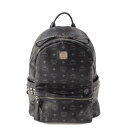 【エムシーエム】MCM ヴィセトス スタッズ バックパック リュック MMK3AVE37 ブラック 【中古】【鑑定済 正規品保証】191635