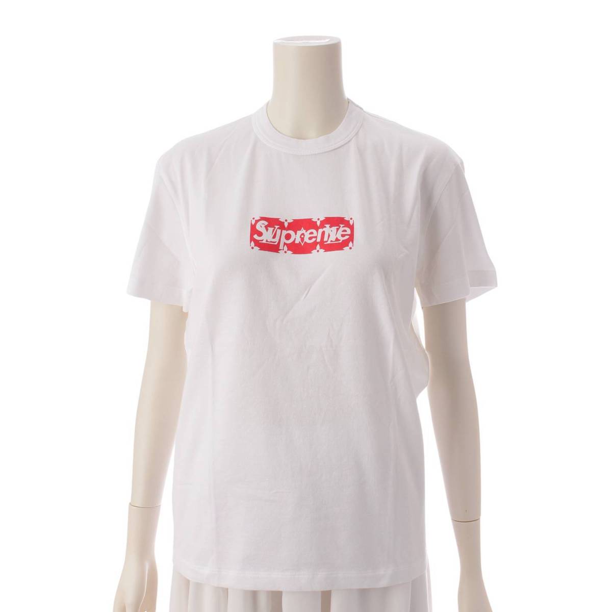 【ルイヴィトン】Louis Vuitton　シュプリーム 17AW モノグラム Box Logo Tee ボックスロゴ 半袖 Tシャツ ホワイト XXS 【中古】【鑑定済・正規品保証】201297