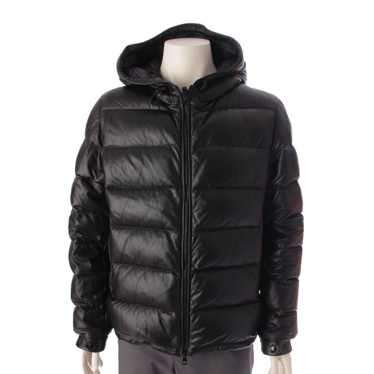 Moncler　21年 メンズ GEBROULAZ レザー ダウンジャケット 50118 ブラック 3 202113