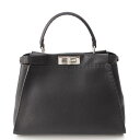 【フェンディ】Fendi　ピーカブー セレリア レギュラー レザー 2way ハンドバッグ 8BN290 ブラック 【中古】【鑑定済・正規品保証】195311