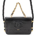 【シャネル】Chanel　27番台 マトラッセ アン ヴォーグ フラップ ロープショルダーバッグ ブラック 【中古】【鑑定済・正規品保証】195369