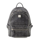 【エムシーエム】MCM　VISETOS ヴィセトス スタッズ バックパック リュック ブラック 【中古】【鑑定済・正規品保証】200082 1