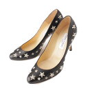 Jimmy Choo　スタースタッズ レザー ヒール パンプス ブラック 37 203845