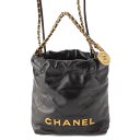 【シャネル】Chanel　CHANEL22 ロゴ シャイニーカーフスキン チェーン ショルダーバッグ ...