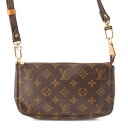 【ルイヴィトン】Louis Vuitton　モノグラム ポシェット アクセソワール 別売りロングストラップ付 M51980 ブラウン 【中古】【鑑定済・正規品保証】204491