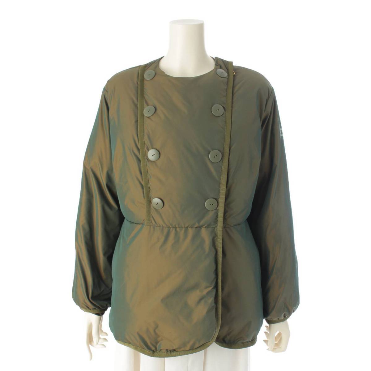 【ボーダーズ アット バルコニー】BORDERS at BALCONY PADDING JACKET イリデッセント 中綿 ジップ ジャケット BA2121-3B-02 カーキ 36 【中古】【鑑定済・正規品保証】205158