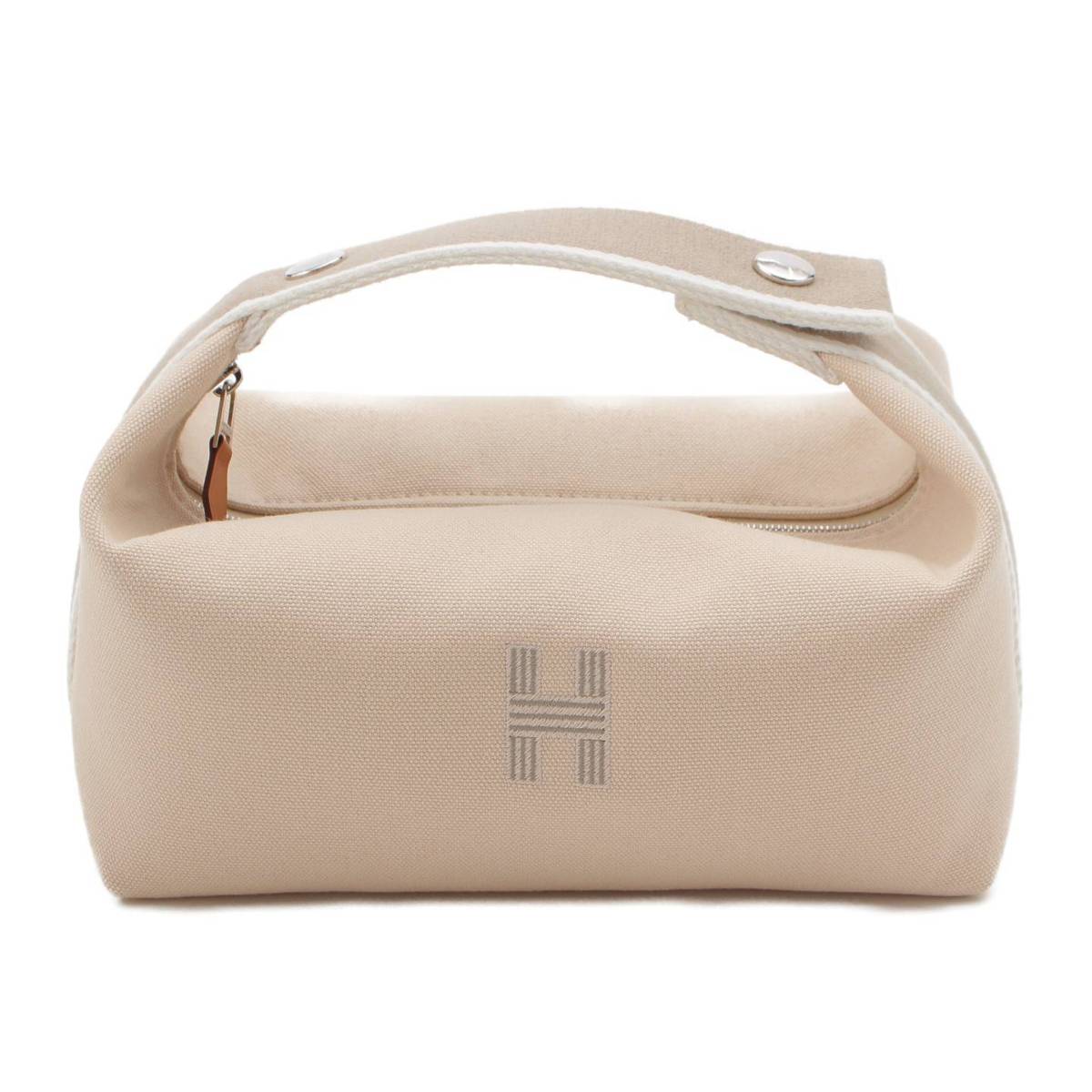 【エルメス】Hermes　ブリッドア ブラックPM キャンバス ポーチ ハンドバッグ ベージュ 【中古】【鑑定済・正規品保証】205861のサムネイル