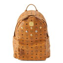 【エムシーエム】MCM ヴィセトス スタッズ レザー バックパック リュック MMK 2AVE01 CO001 キャメル 【中古】【鑑定済 正規品保証】205630