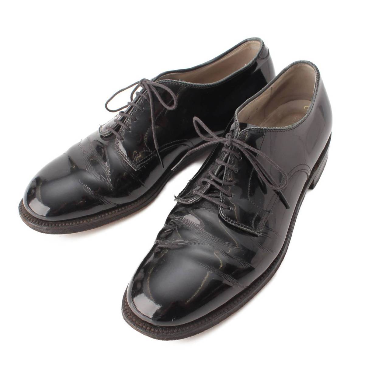 【オールデン】Alden　メンズ ユナイテッドアローズ パテント レースアップ ローファー ブラック 8C 1/2 【中古】【鑑定済・正規品保証】206454