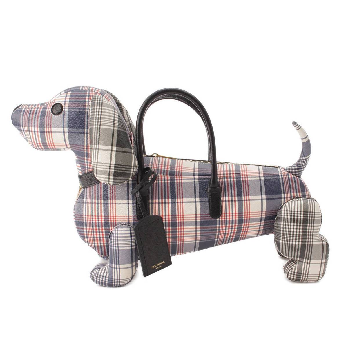 【トムブラウン】Thom Browne　ヘクター ペブルグレインレザー ハンドバッグ チェック柄 マルチカラー 未使用【中古】【鑑定済・正規品保証】207044のサムネイル