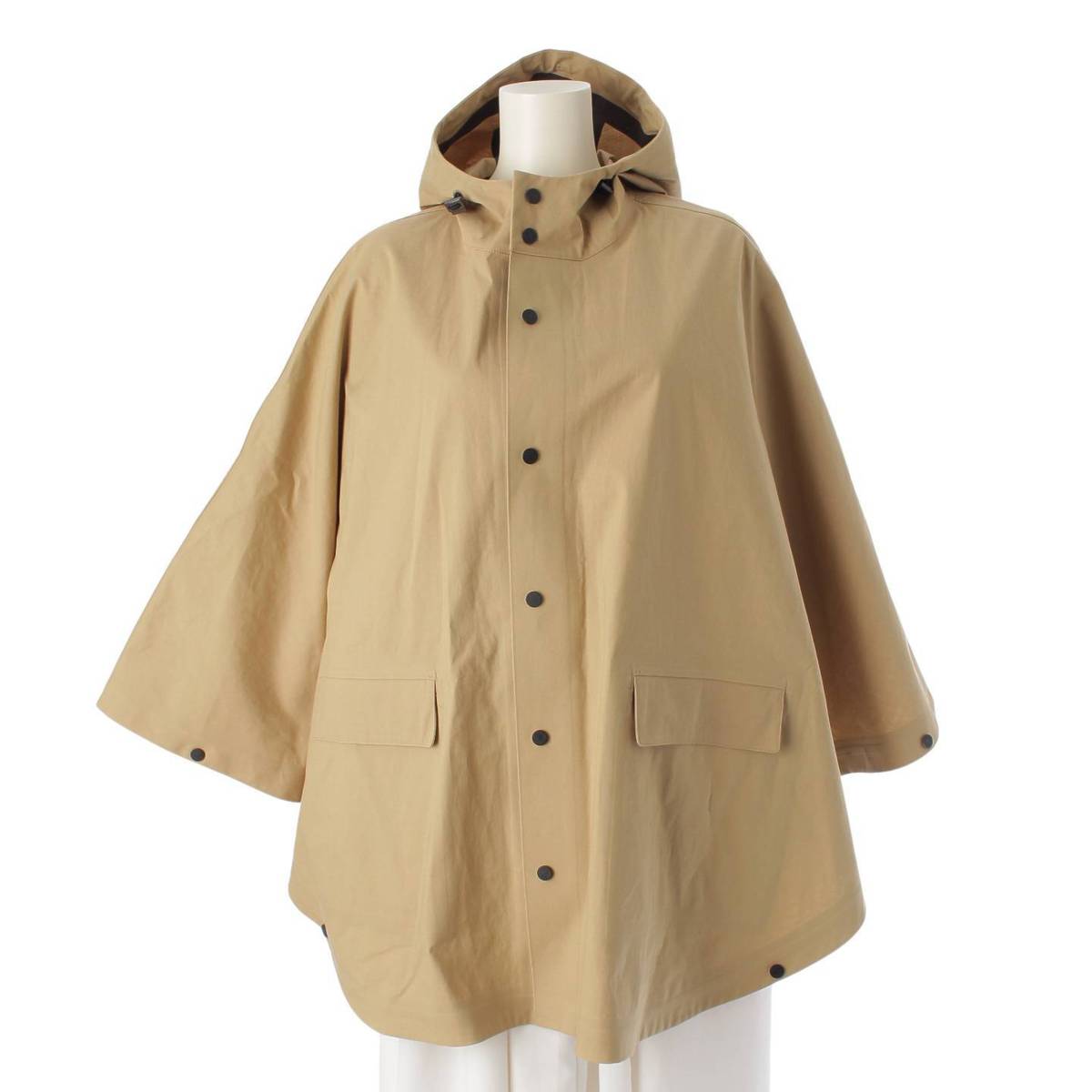 【エルメス】Hermes　アリュール ウォータープルーフコットン レインコート ポンチョ ケープ ベージュ XS 【中古】【鑑定済・正規品保証】209772のサムネイル