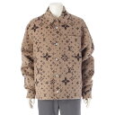 ルイヴィトン LOUIS VUITTON 25SS ウール×シルク×カシミヤ モノグラム シャツ ジャケット HSB39W ベージュ×ブラウン 48【中古】【正...