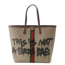 グッチ GUCCI バレンシアガ BALENCIAGA ハッカープロジェクト グラフィティ トートバッグ 680127 ベージュ【中古】【正規品保証】