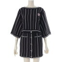 シャネル CHANEL カシミヤ ココマーク ストライプ ニット トップス スカートセットアップ ブラック 34【中古】【正規品保証】