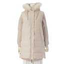 【ブルネロ クチネリ】Brunello Cucinelli フォックスファー ノースリーブ ダウンコート&カシミヤ ベスト パーカー ベージュ M 【中古】【鑑...