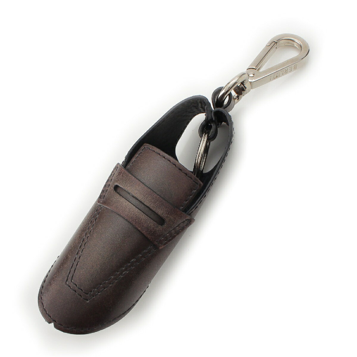 ベルルッティ Berluti Andy アンディ シューズモチーフ キーリング ホルダー チャーム ダークブラウン【中古】【正規品保証】