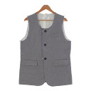 ジェーンスミス JANE SMITH 24SS リネン シルク ノースリーブ ダメージ加工 ベスト ジャケット 24SVE‐#232LCS グレー 38【中古】【正規品保証】