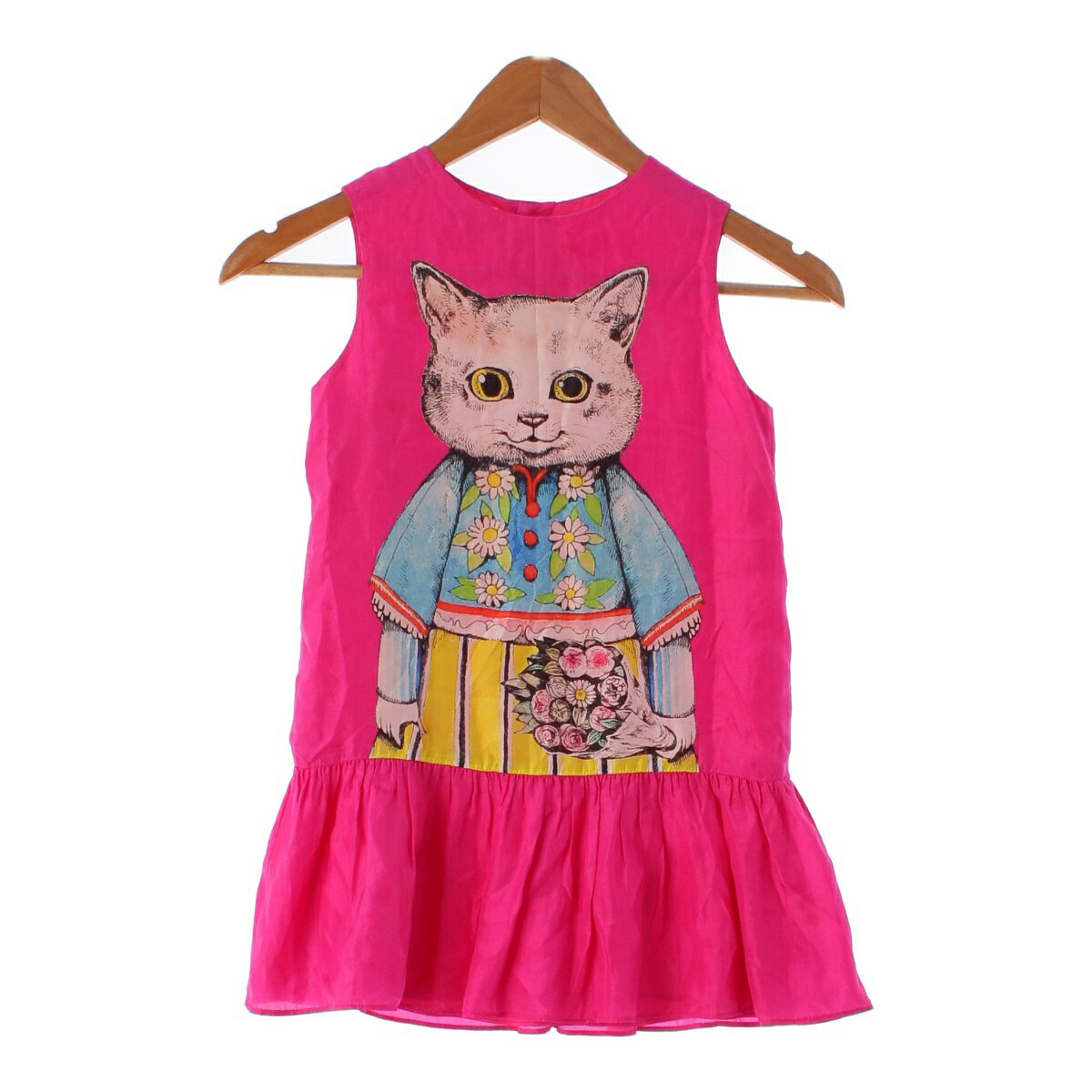 グッチ GUCCI × ヒグチユウコ シルク ノースリーブ 猫 キャット ワンピース チュニック ピ ...