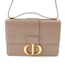 ディオール Dior 30モンテーニュ トロント レザー ショルダーバッグ グレージュ【中古】【正規品保証】