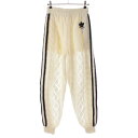 グッチ GUCCI アディダス ウール混 ロゴ モヘア ニット パンツ ボトムス 721504 ホワイト XS【中古】【正規品保証】